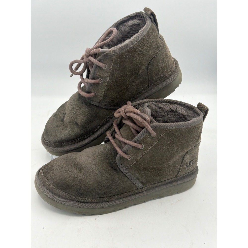 UGG Kids Neumel II Suede Chukka Boots Charcoal Grey Youth Size 4 Style 1017320K